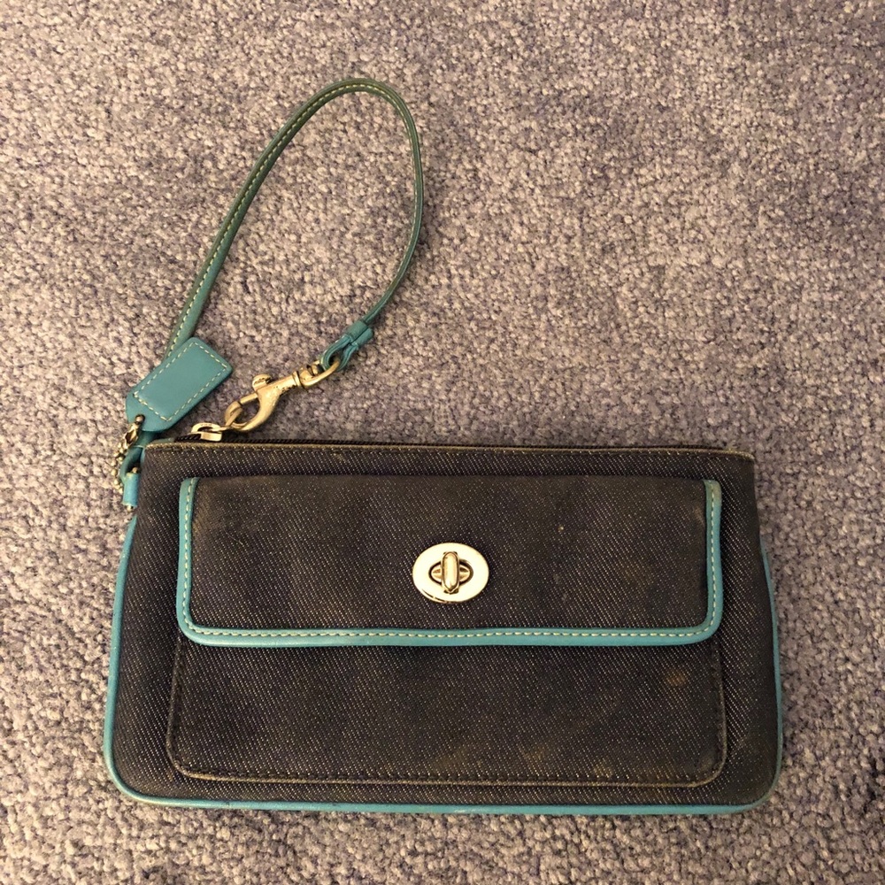 Coach Denim Wristlet